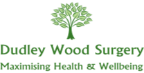 Dudley Wood Surgery logo. Maximising health and wellbeing.